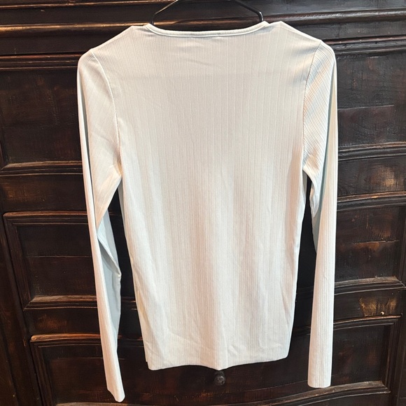 rag & bone Women's Medium Medium Light Mint Ribbed Stretch Deep V Neck - Picture 4 of 4